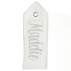 Personalised White Linen Santa Sack Tag Personalised Santa Sacks|