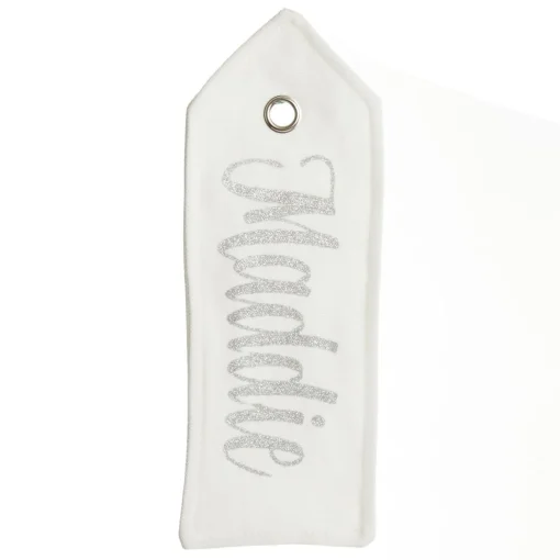 Personalised White Linen Santa Sack Tag Personalised Santa Sacks|