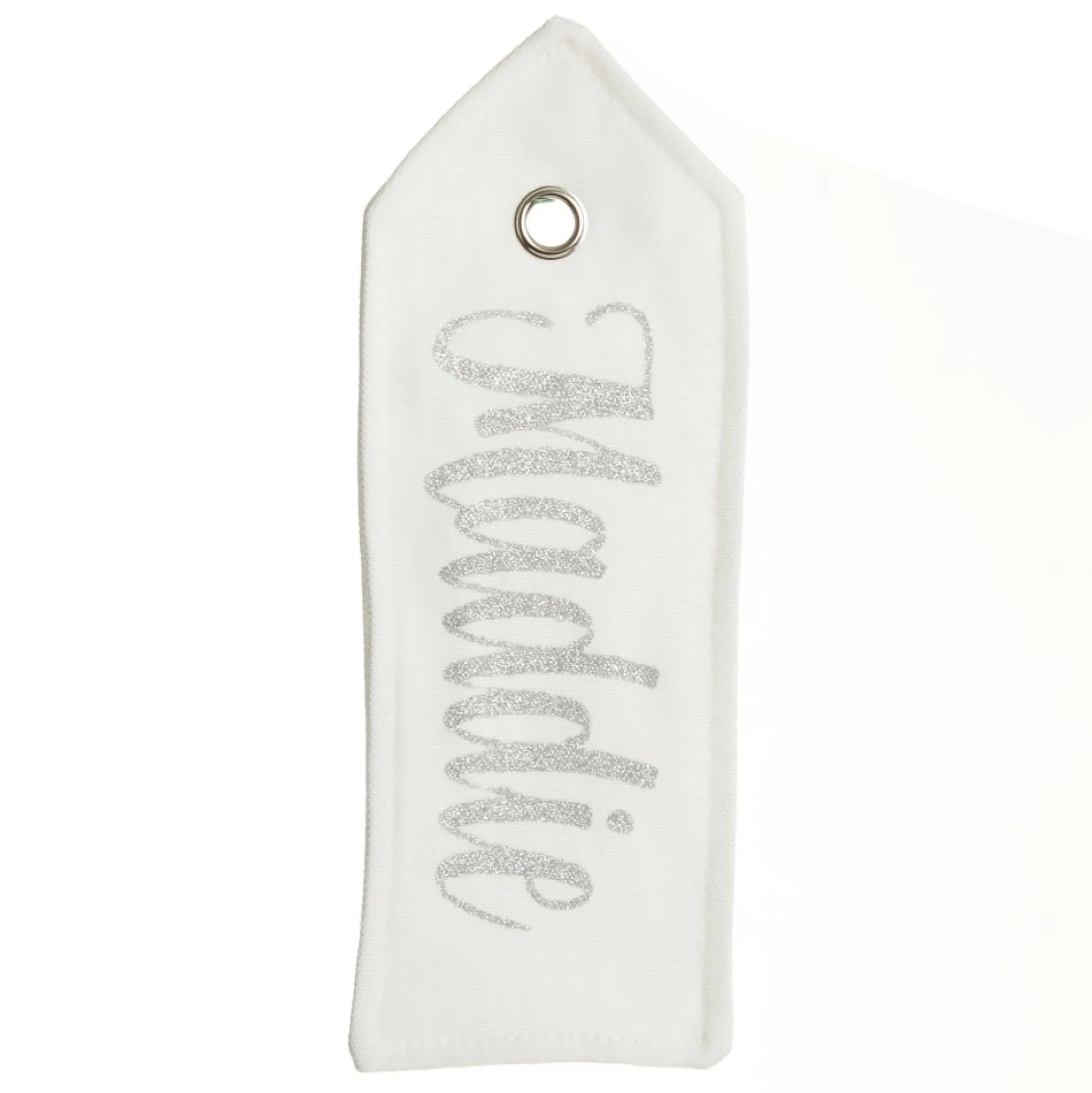 Personalised White Linen Santa Sack Tag Personalised Santa Sacks|