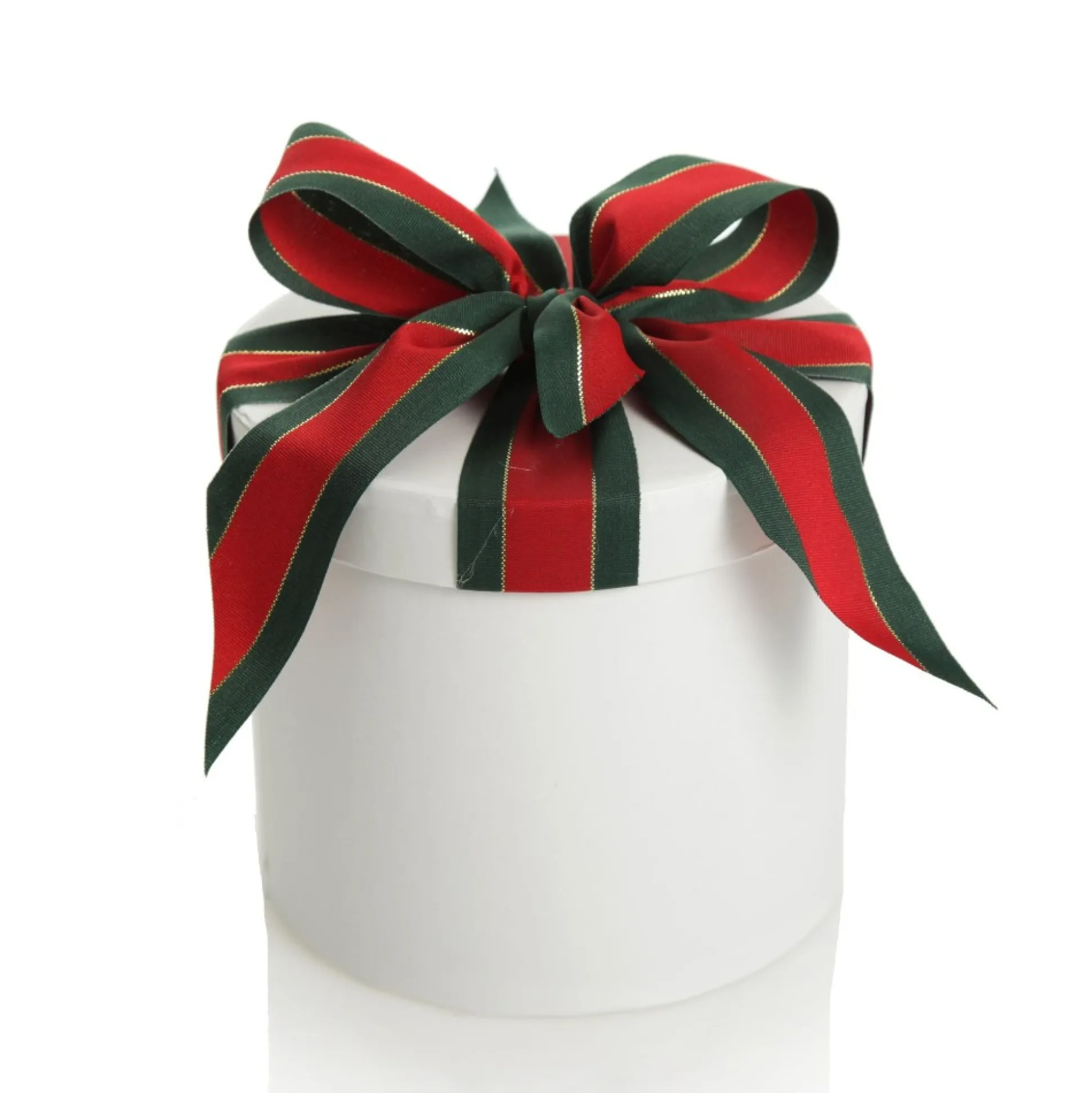 Personalised White Round Gift Box with Christmas Ribbon Bow Gift Wrap, Boxes, Bags & Tags|