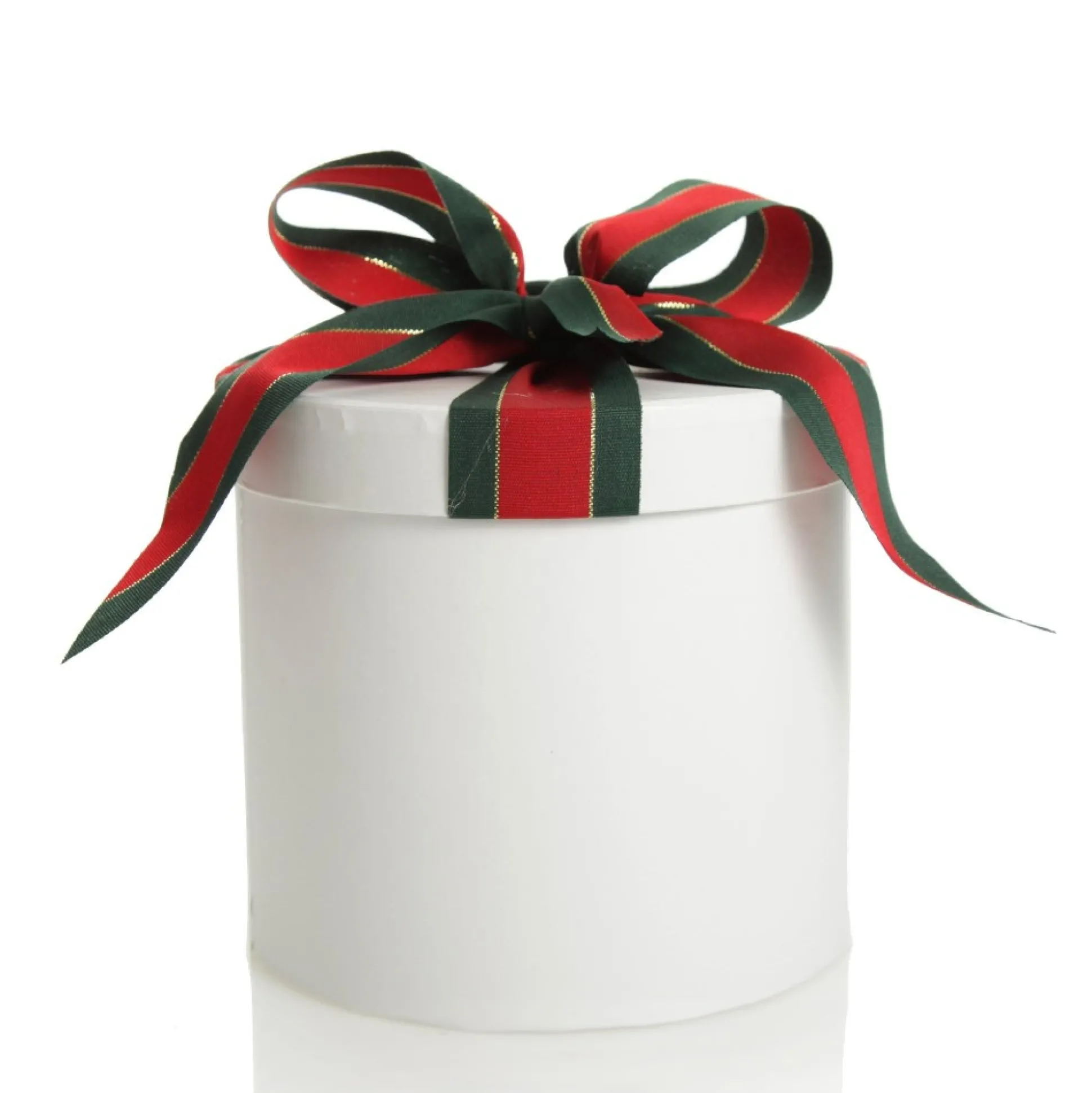 Personalised White Round Gift Box with Christmas Ribbon Bow Gift Wrap, Boxes, Bags & Tags|