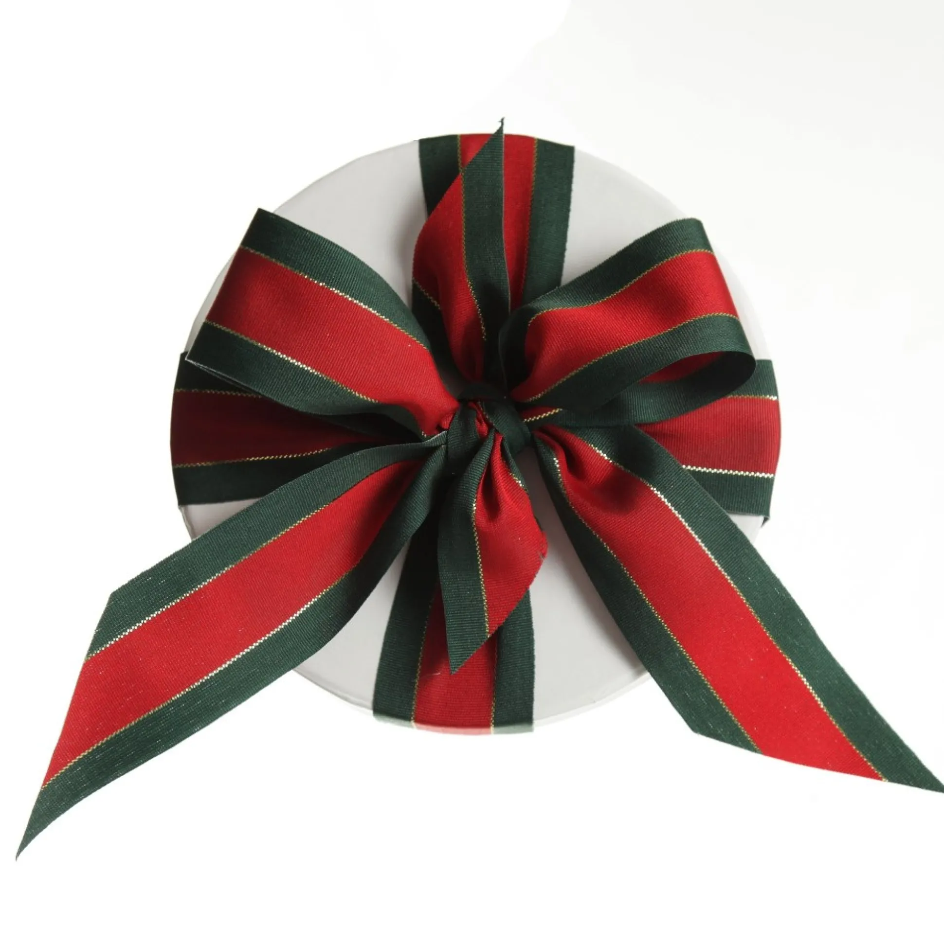 Personalised White Round Gift Box with Christmas Ribbon Bow Gift Wrap, Boxes, Bags & Tags|