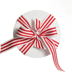 Personalised White Round Gift Box with Candy Cane Ribbon Bow Gift Wrap, Boxes, Bags & Tags|