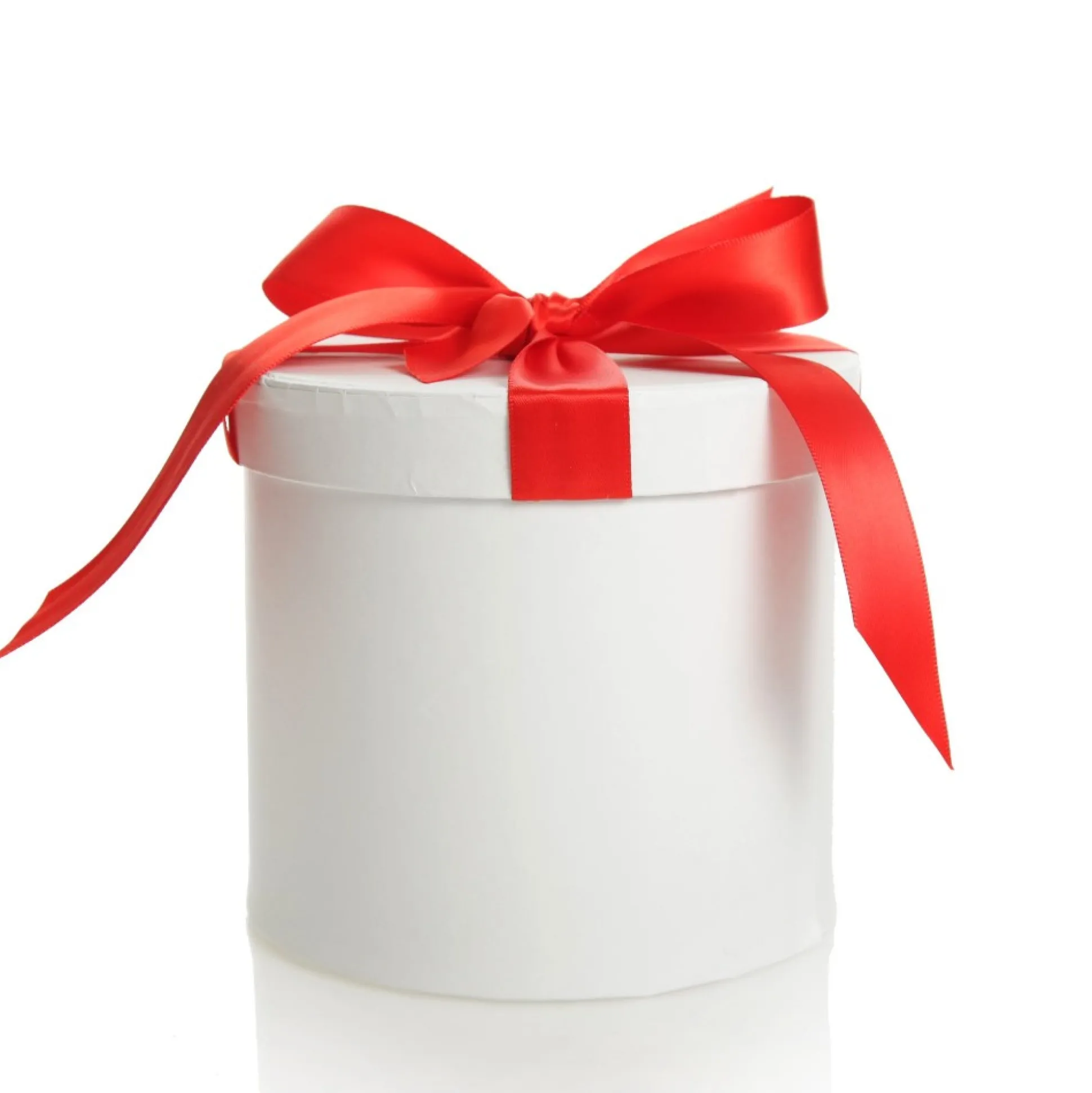 Personalised White Round Gift Box with Red Ribbon Bow Gift Wrap, Boxes, Bags & Tags|
