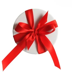 Personalised White Round Gift Box with Red Ribbon Bow Gift Wrap, Boxes, Bags & Tags|