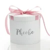 Personalised White Round Gift Box with Baby Pink Ribbon Bow Gift Wrap, Boxes, Bags & Tags|
