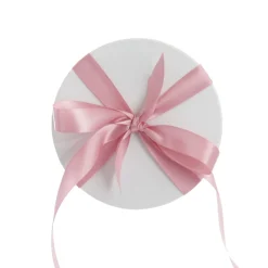 Personalised White Round Gift Box with Baby Pink Ribbon Bow Gift Wrap, Boxes, Bags & Tags|