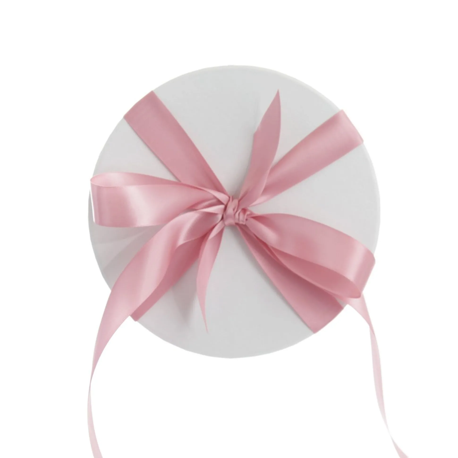 Personalised White Round Gift Box with Baby Pink Ribbon Bow Gift Wrap, Boxes, Bags & Tags|