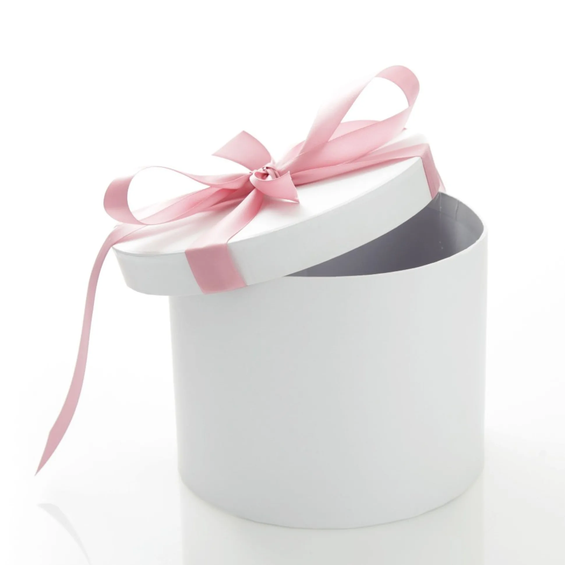 Personalised White Round Gift Box with Baby Pink Ribbon Bow Gift Wrap, Boxes, Bags & Tags|