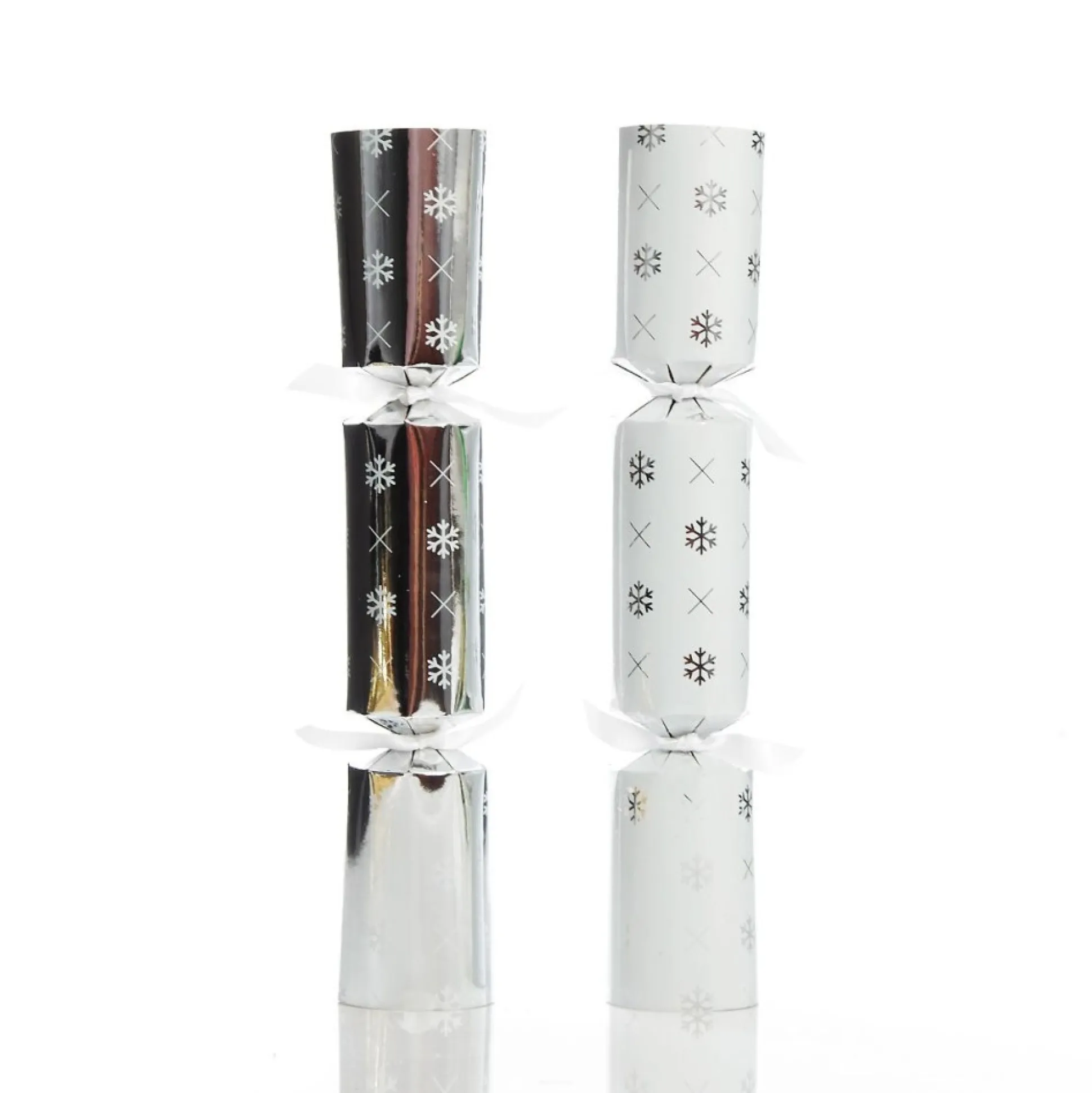 Personalised White with Silver Snowflake Bon Bon - Single Christmas Bon Bons|