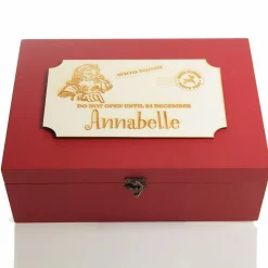 Personalised Wooden Christmas Eve Box with Express Delivery Plaque Christmas Eve Keepsake Boxes|