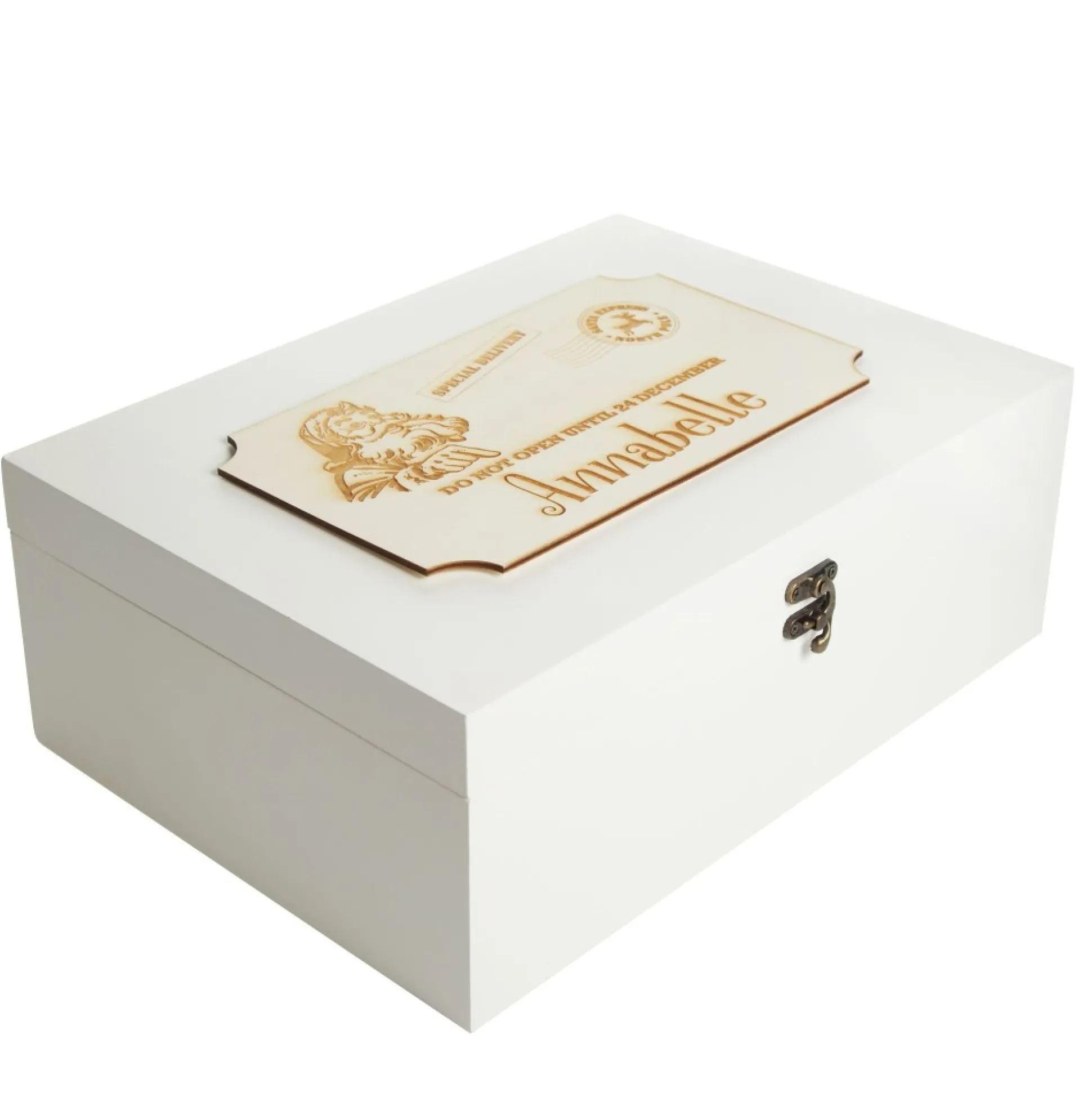 Personalised Wooden Christmas Eve Box with Express Delivery Plaque Christmas Eve Keepsake Boxes|