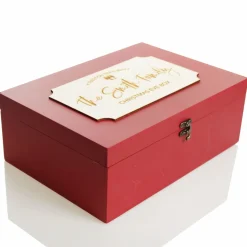Personalised Wooden Christmas Eve Box with Family Est. Plaque Christmas Eve Keepsake Boxes|