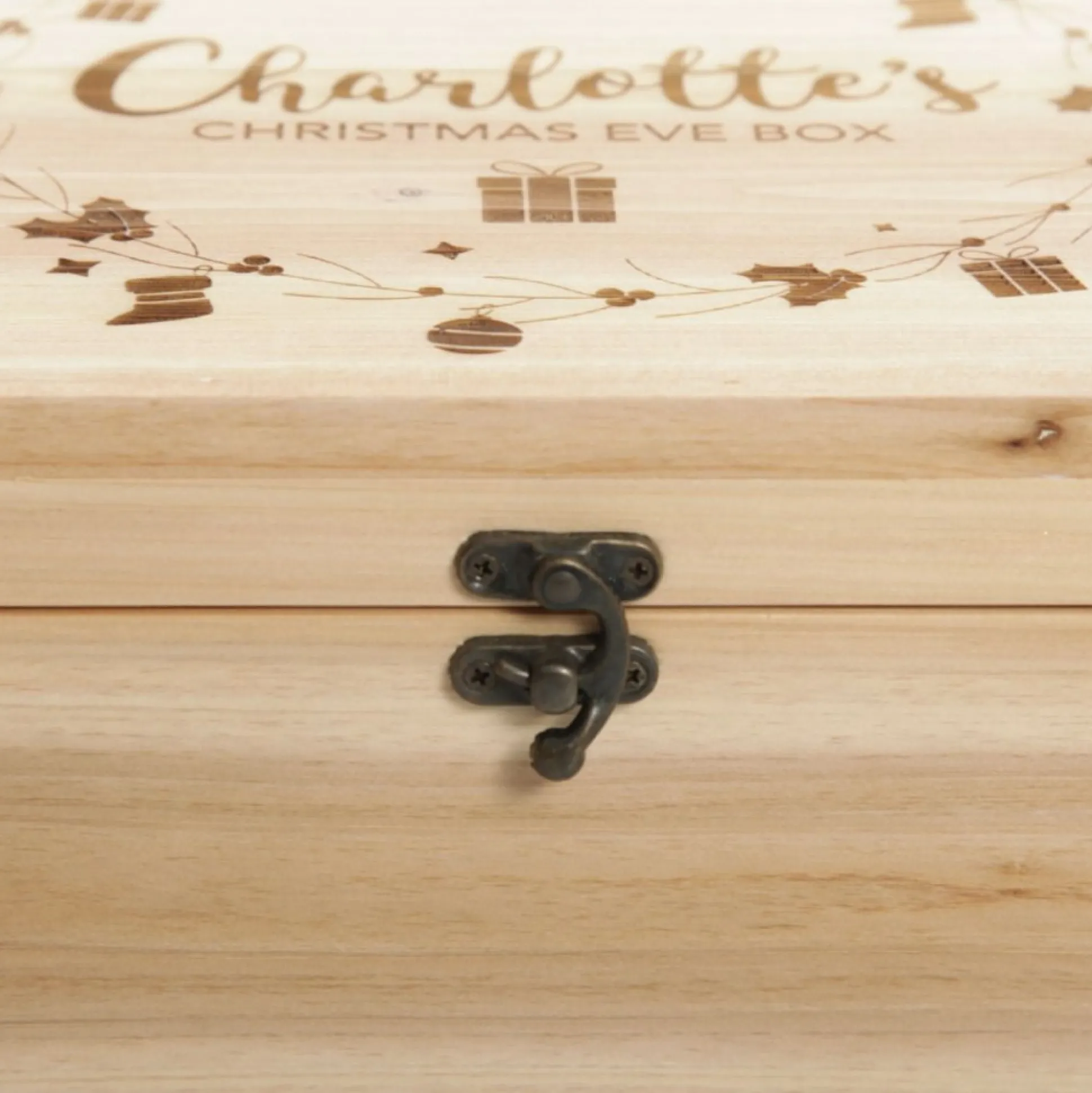 Personalised Wreath Wooden Christmas Eve Box Gift Wrap, Boxes, Bags & Tags|