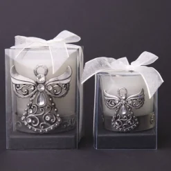 Pewter Angel Tea Light Christmas Candles And Scents|