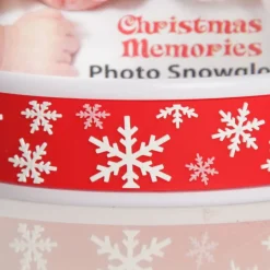 Photo Snow Dome - Red Snowflakes Christmas Snowglobes|