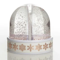 Photo Snow Dome - Rose Gold Snowflakes Christmas Snowglobes|