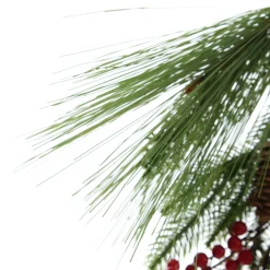 Pinecone and Red Berry Mixed Leaf Christmas Spray Christmas Sprays|