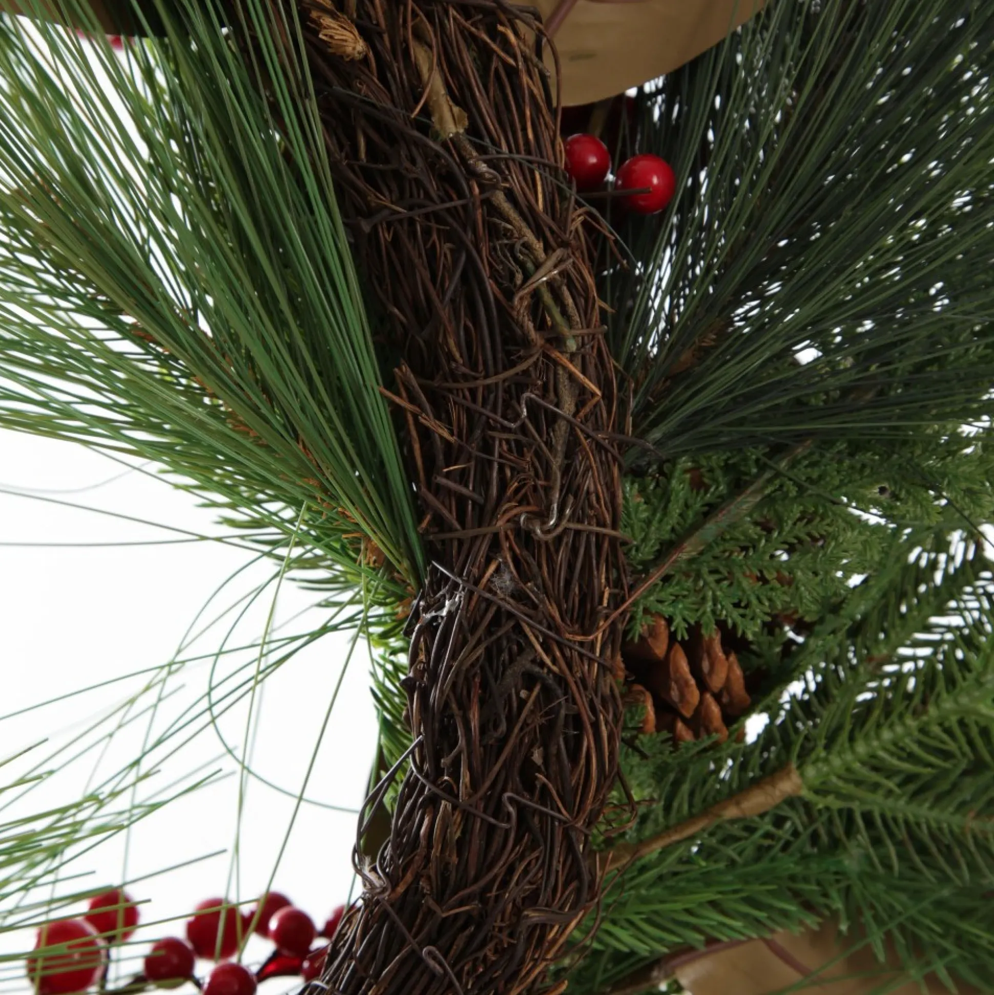Pinecone and Red Berry Mixed Leaf Christmas Wreath Christmas Wreaths|