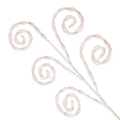 Pink and White Chenille Stick Candy Cane Christmas Pick Christmas Tree Picks|