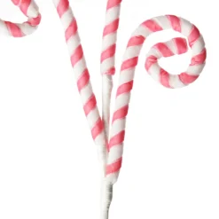 Pink and White Velvet Candy Cane Pick Christmas Tree Picks|