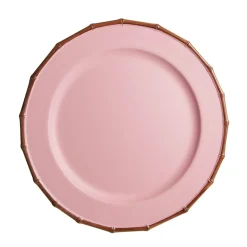 Pink Bamboo Look Charger Plate Christmas Table Decor|