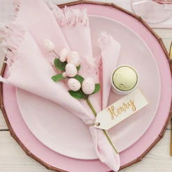 Pink Bamboo Look Charger Plate Christmas Table Decor|