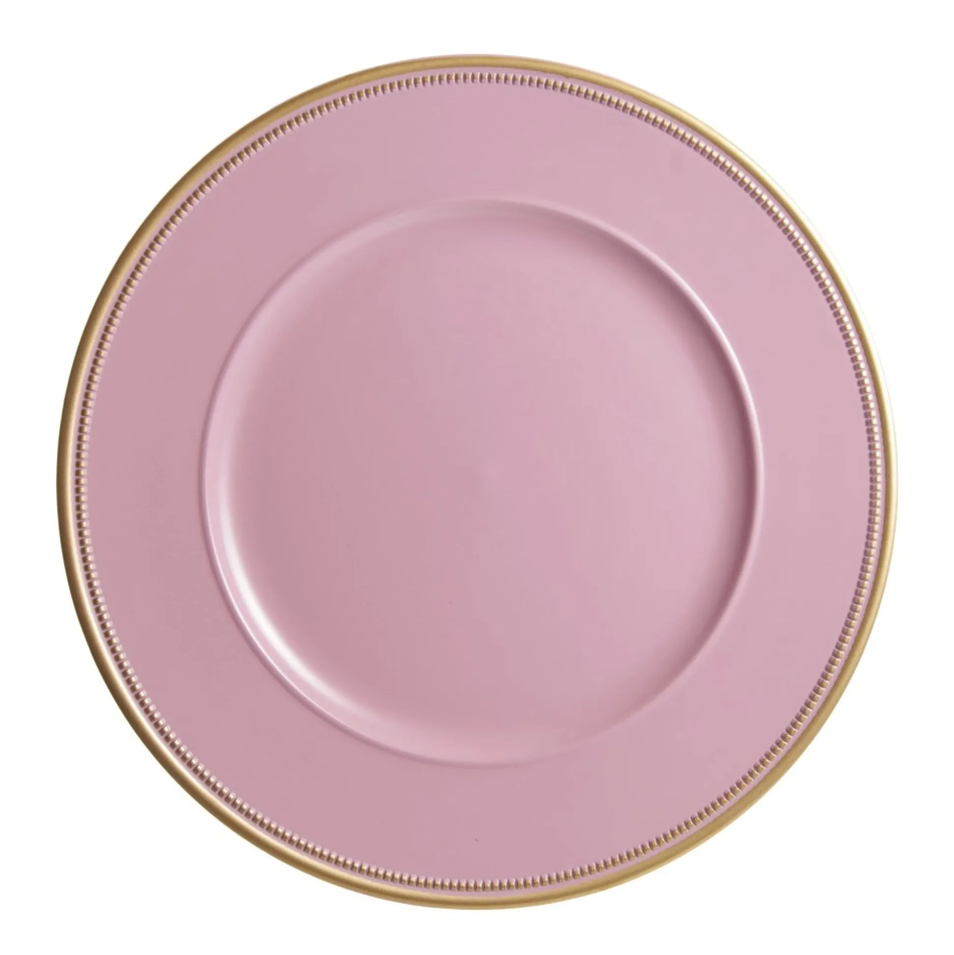 Pink Charger Plate with Gold Edging Christmas Table Decor|