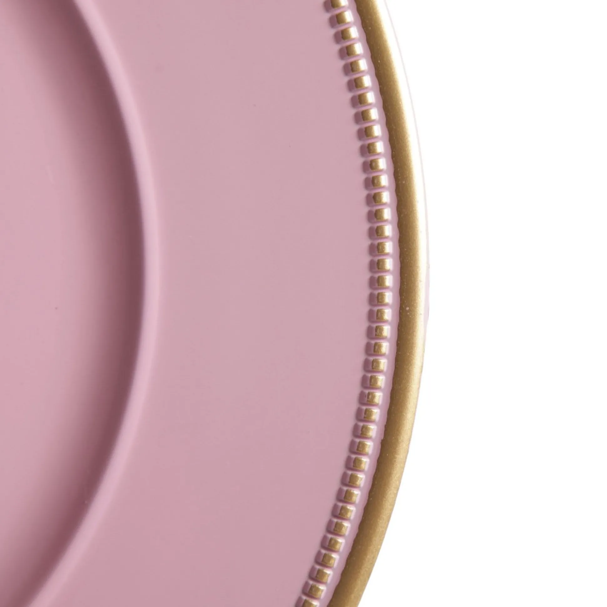 Pink Charger Plate with Gold Edging Christmas Table Decor|