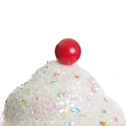 Pink Cupcake with Frosting and Sprinkles Christmas Tree Decoration Christmas Tree Decorations|
