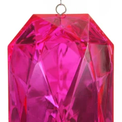 Pink Emerald Cut Gem Christmas Hanging Decoration Christmas Tree Decorations|