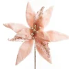 Pink Fur Poinsettia Flower Stem Christmas Flowers|