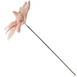 Pink Fur Poinsettia Flower Stem Christmas Flowers|