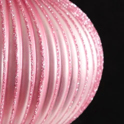 Pink Glass Ribbed Onion Christmas Bauble Decorative Christmas Baubles|