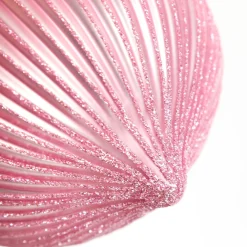 Pink Glass Ribbed Onion Christmas Bauble Decorative Christmas Baubles|