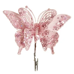 Pink Glitter and Sequin Butterfly Clip Butterflies And Birds|