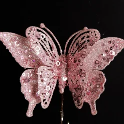 Pink Glitter and Sequin Butterfly Clip Butterflies And Birds|
