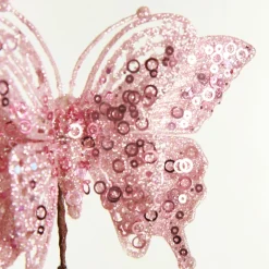 Pink Glitter and Sequin Butterfly Clip Butterflies And Birds|