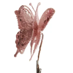 Pink Glitter and Sequin Butterfly Clip Butterflies And Birds|