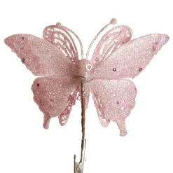 Pink Glitter and Sequin Butterfly Clip Butterflies And Birds|