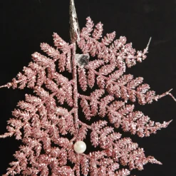 Pink Glitter Fern and Pearl Christmas Tree Decoration Christmas Tree Decorations|