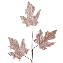 Pink Glitter Maple Leaf Spray Christmas Sprays|