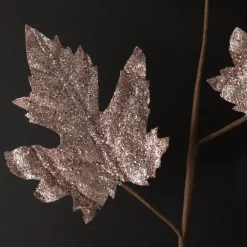 Pink Glitter Maple Leaf Spray Christmas Sprays|