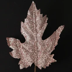 Pink Glitter Maple Leaf Spray Christmas Sprays|