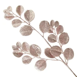 Pink Glitter Round Leaf Spray Christmas Sprays|