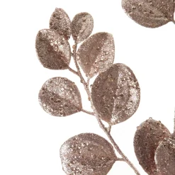 Pink Glitter Round Leaf Spray Christmas Sprays|