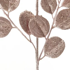 Pink Glitter Round Leaf Spray Christmas Sprays|