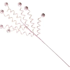 Pink Glitter Spiral Ball Pick Christmas Tree Picks|