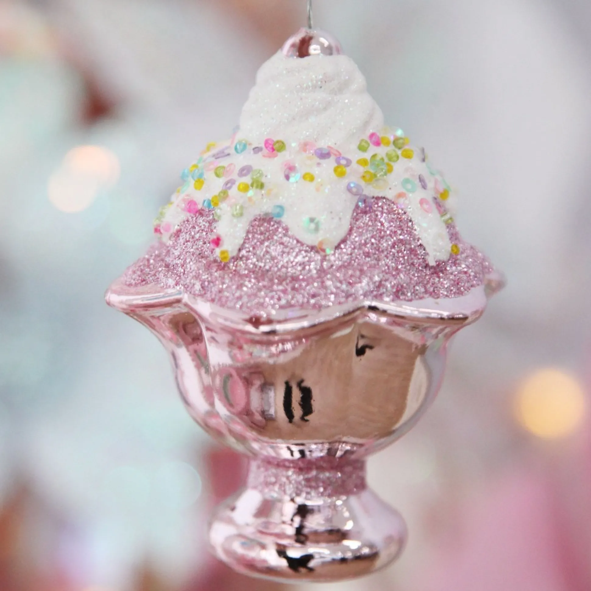 Pink Ice Cream Sundae Hanging Christmas Decoration Christmas Tree Decorations|
