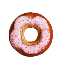 Pink Iced Velvet Donut Christmas Tree Decoration Christmas Tree Decorations|